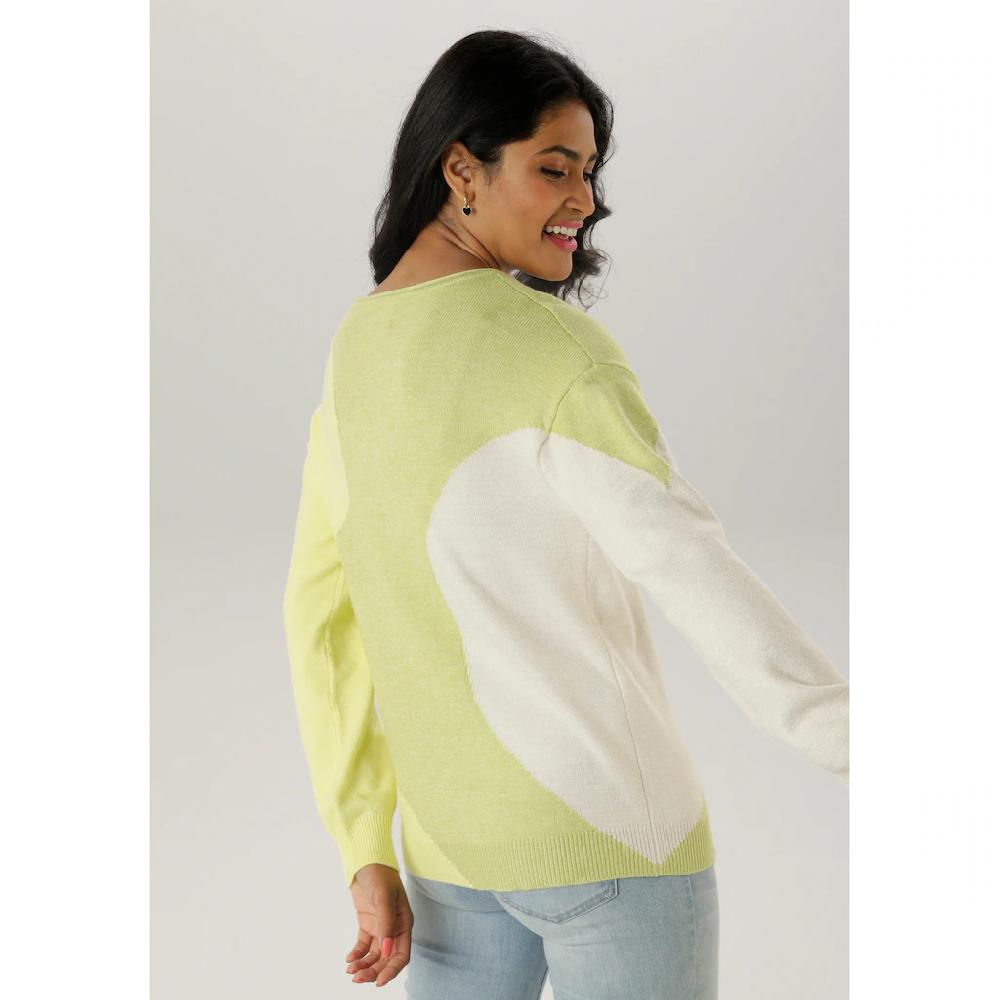 Aniston SELECTED Strickpullover Mit Rollkante Am Rundhalsausschnitt - NEUE KOLLEKTION