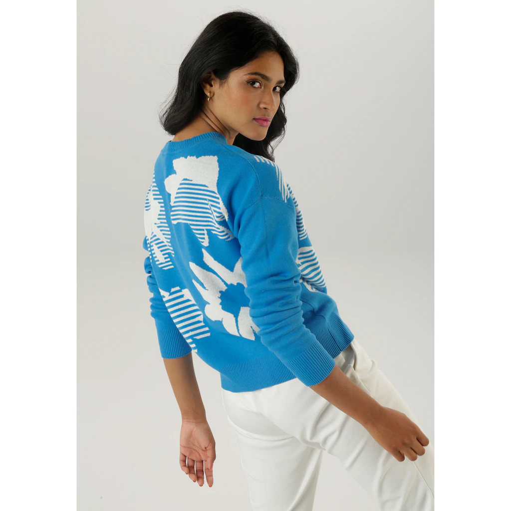 Aniston SELECTED Strickpullover Mit Trendiger Und Großflächiger Jacquardmusterung - NEUE KOLLEKTION