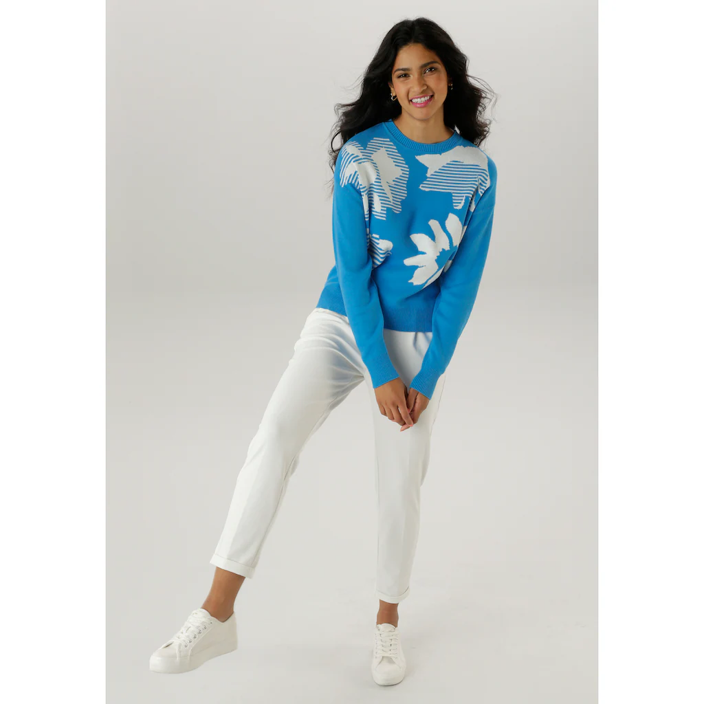 Aniston SELECTED Strickpullover Mit Trendiger Und Großflächiger Jacquardmusterung - NEUE KOLLEKTION