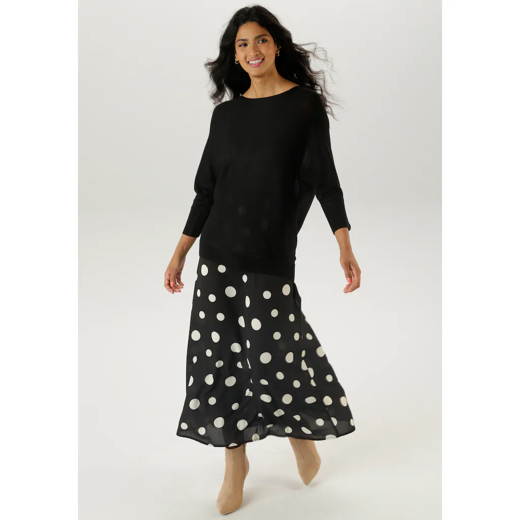 Aniston SELECTED Strickpullover Mit U-Boot-Ausschnitt - NEUE KOLLEKTION