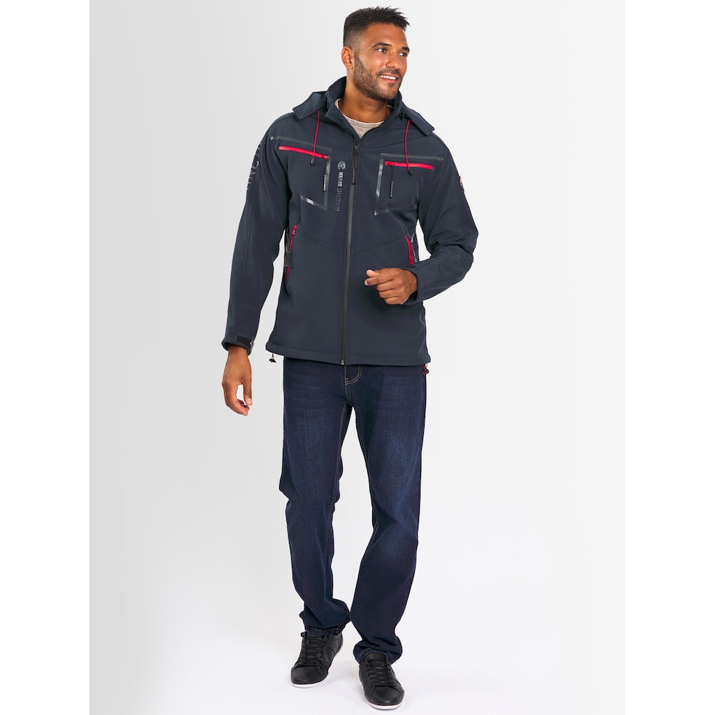 Arctic Seven Softshelljacke »ASPierr« sportliche Outdoor Funktionsjacke mit abnehmbarer Kapuze ▷ bestellen