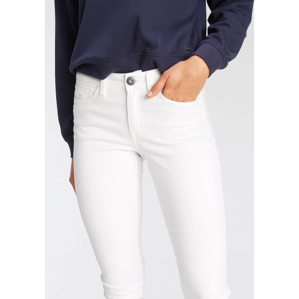 Arizona Bootcut-Jeans »Baby-Boot« Normale Leibhöhe Bootcut Mit Coinpocket Mit Eingrifftaschen