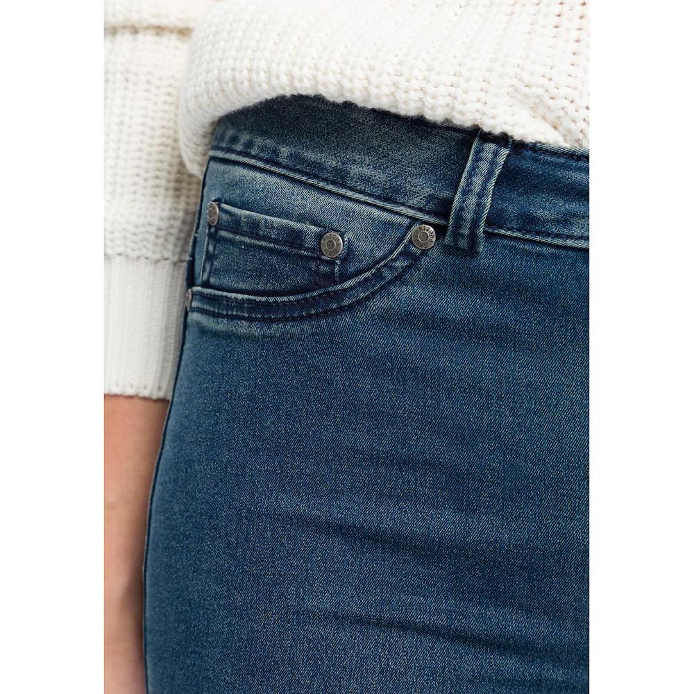 Arizona Bootcut-Jeans »Ultra Stretch« Ausgestellte Beinform Used-Waschung Hohe Leibhöhe