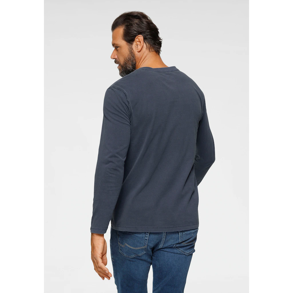 Arizona Henleyshirt Langarm Casual Rundhalsausschnitt Aus Baumwolle ▷ Für