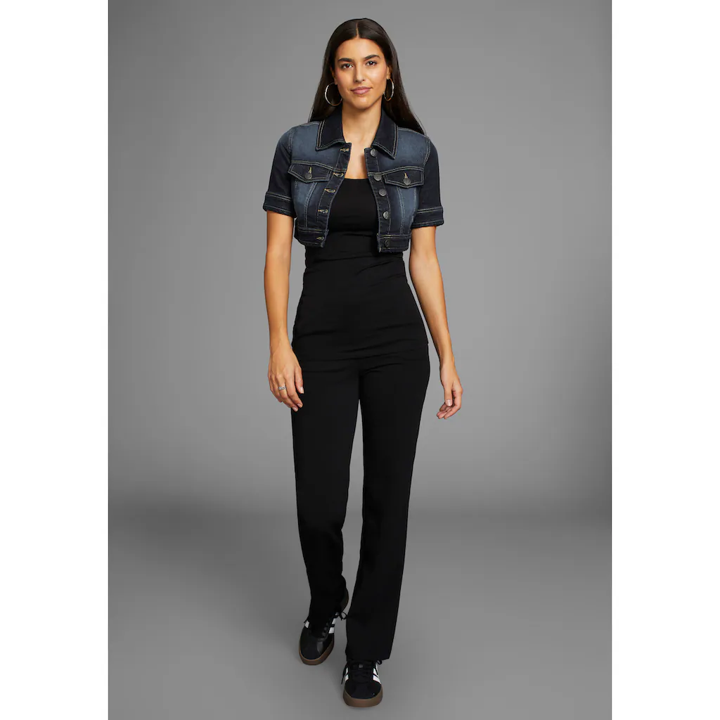 Arizona Jeansjacke Aus Baumwollmischung Figurbetont Extrakurz In Stretch-Qualität