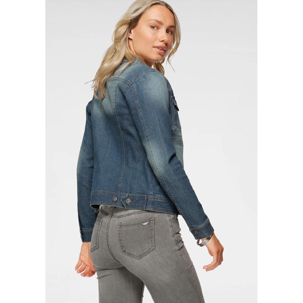 Arizona Jeansjacke Aus Baumwollmischung Figurbetont Kurz Geschnitten