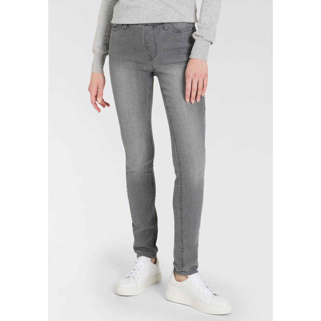 Arizona Jeansjeggings (Packung 2er-Pack) Enge Passform Röhrenjeans Used-Look-Waschung Hohe Leibhöhe