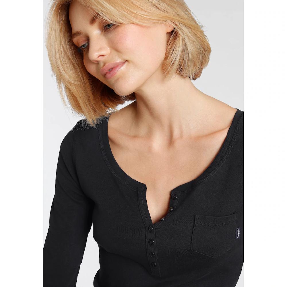 Arizona Langarmshirt Sehr Figurbetonter Schnitt Unifarben Rundhalsausschnitt