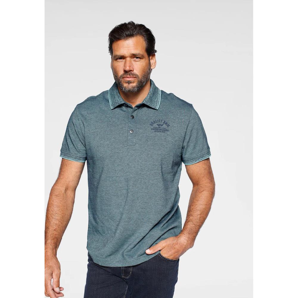 Arizona Poloshirt Kurzarm mit Polokragen mit Print-Applikationen aus Piqué-Stoff ▷ bestellen