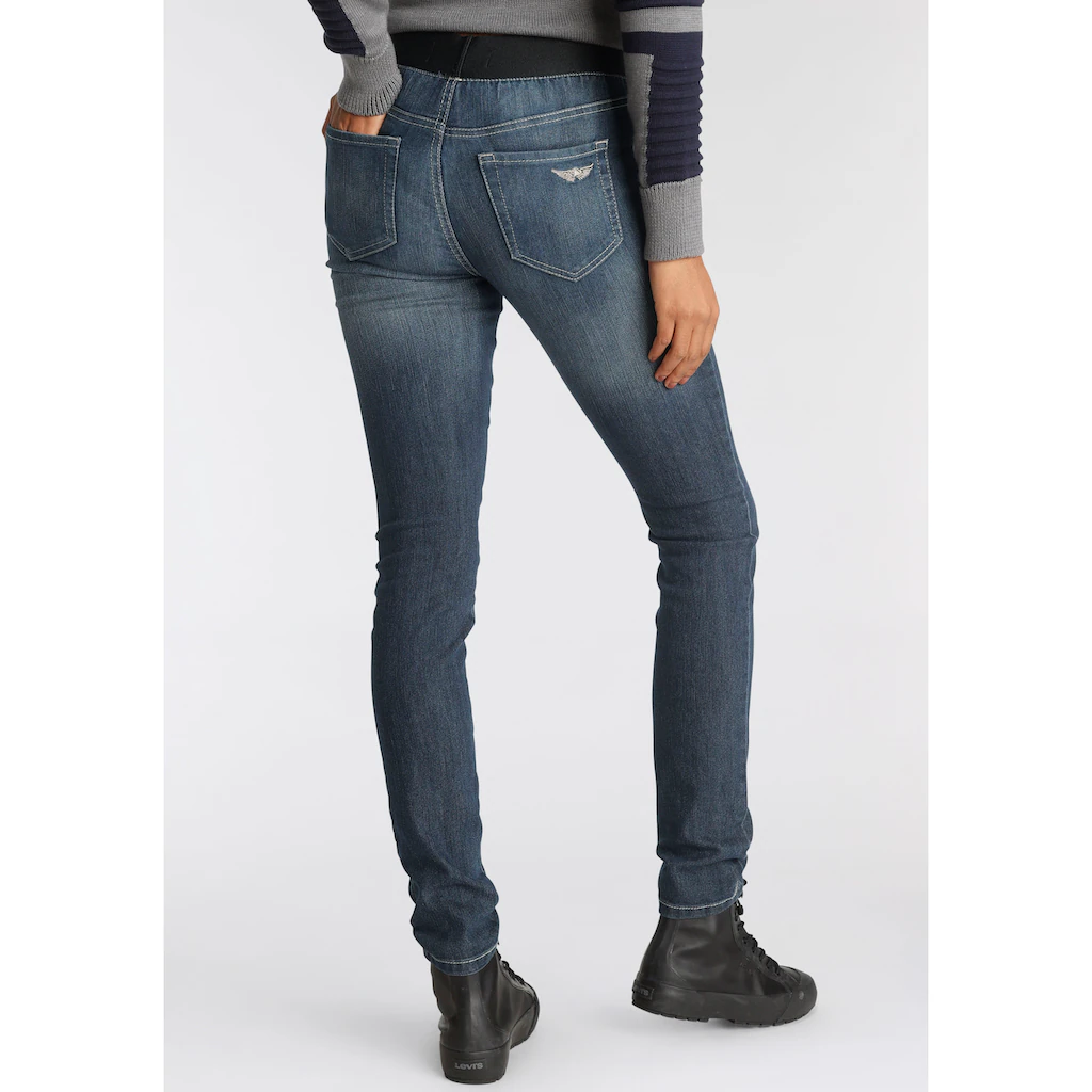 Arizona Skinny-fit-Jeans Extra-enger Schnitt Komfortable Leibhöhe Used-Look-Waschung