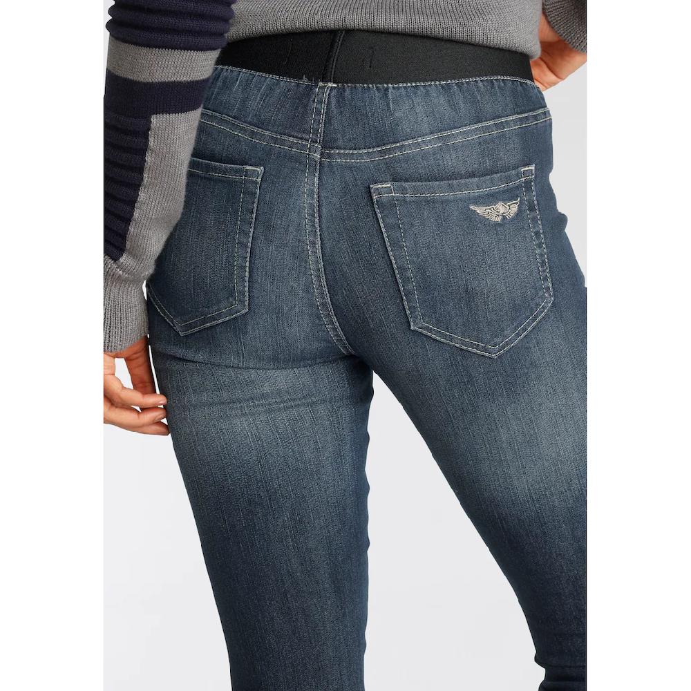 Arizona Skinny-fit-Jeans Extra-enger Schnitt Komfortable Leibhöhe Used-Look-Waschung