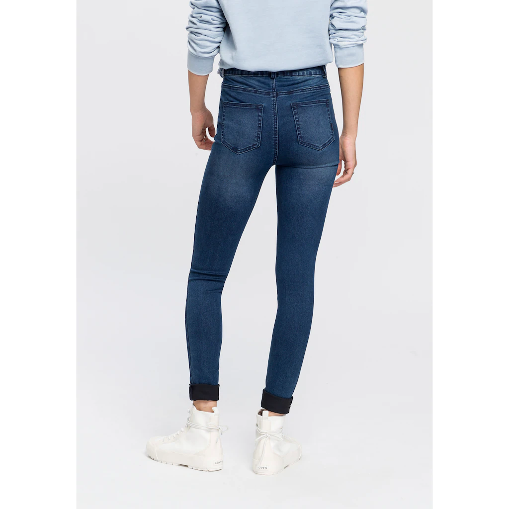 Arizona Skinny-fit-Jeans »Ultra Stretch« Extra-enger Beinschnitt Hohe Leibhöhe Knöchellang
