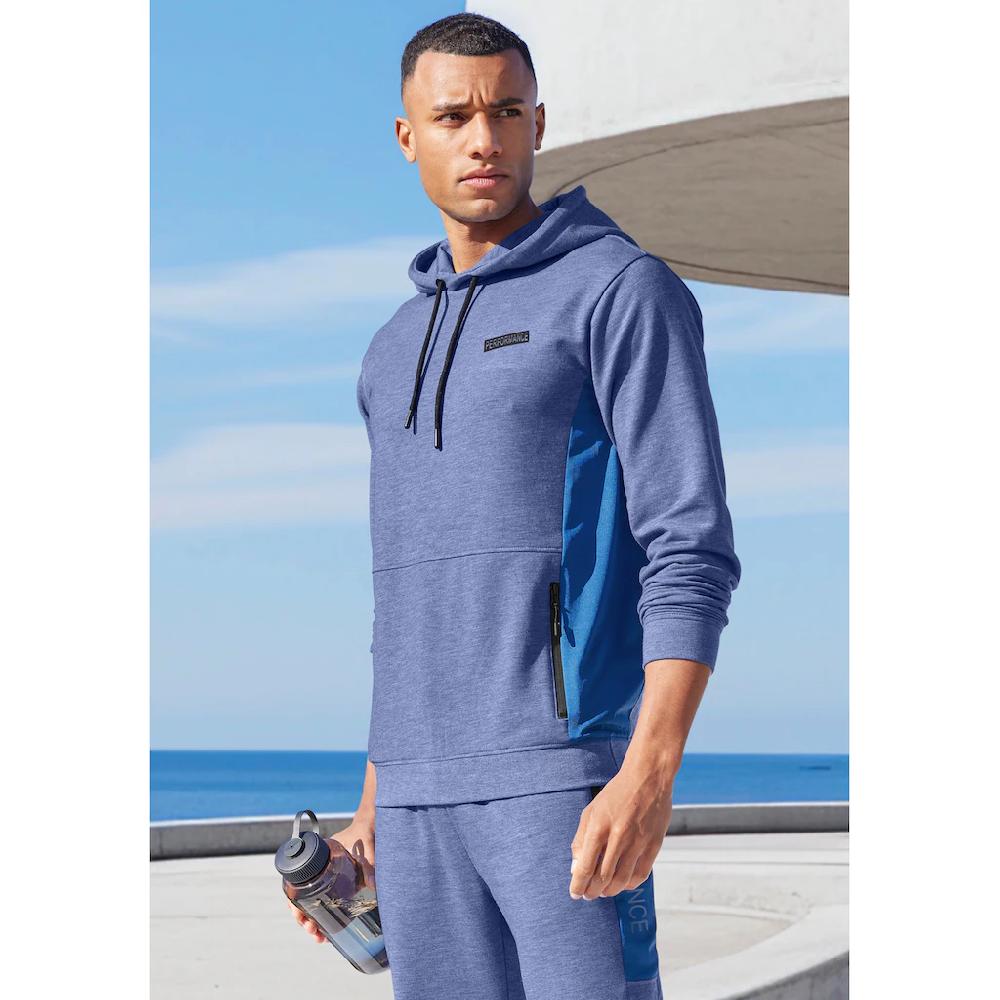 AUTHENTIC LE JOGGER Kapuzenpullover »- Sport-Hoodie« melierte Optik mit Reißverschlusstasche auf Rechnung bestellen