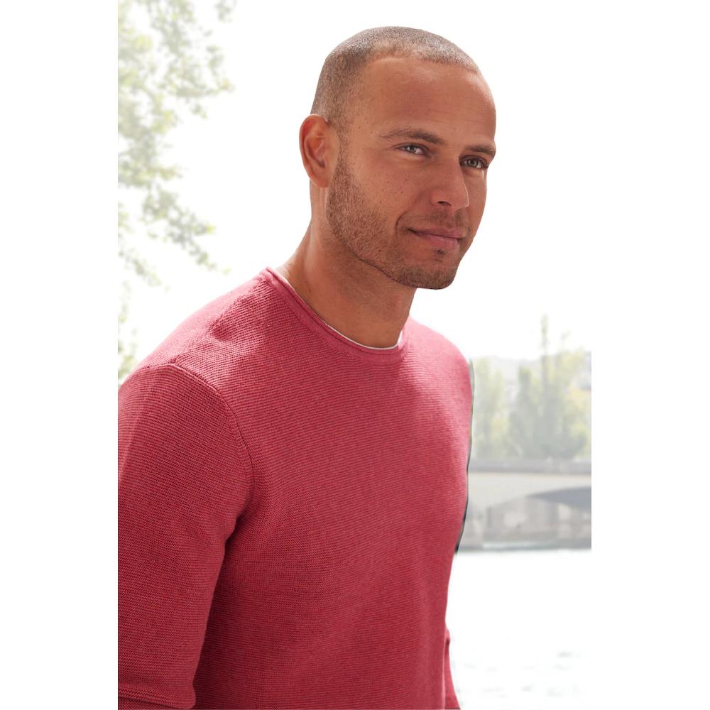 AUTHENTIC LE JOGGER Strickpullover Mit Double-Layer Optik Pullover Aus Reiner Baumwolle