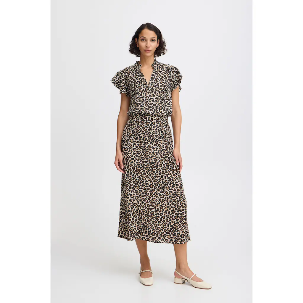 B.young Kurzarmbluse »Kurzarmbluse BYHINVA LEOPARD BLOUSE 2 -«