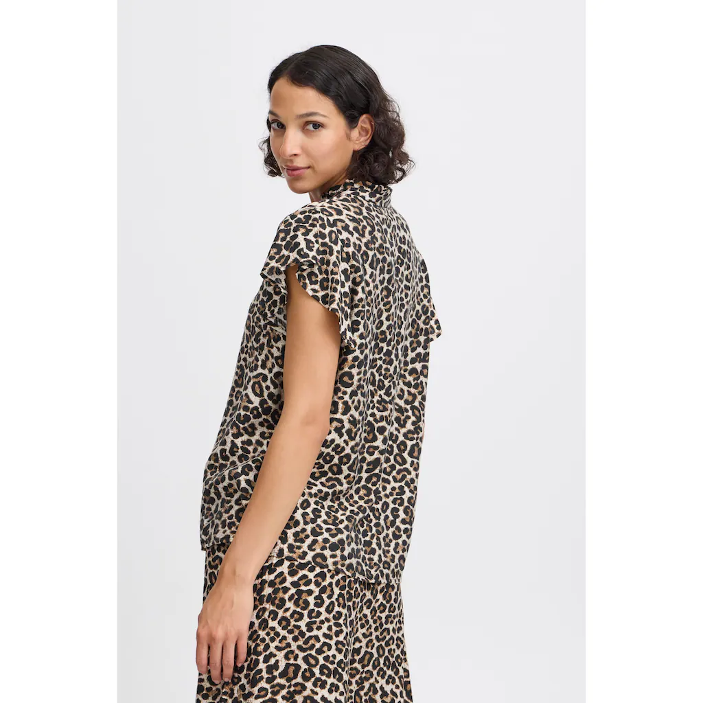 B.young Kurzarmbluse »Kurzarmbluse BYHINVA LEOPARD BLOUSE 2 -«