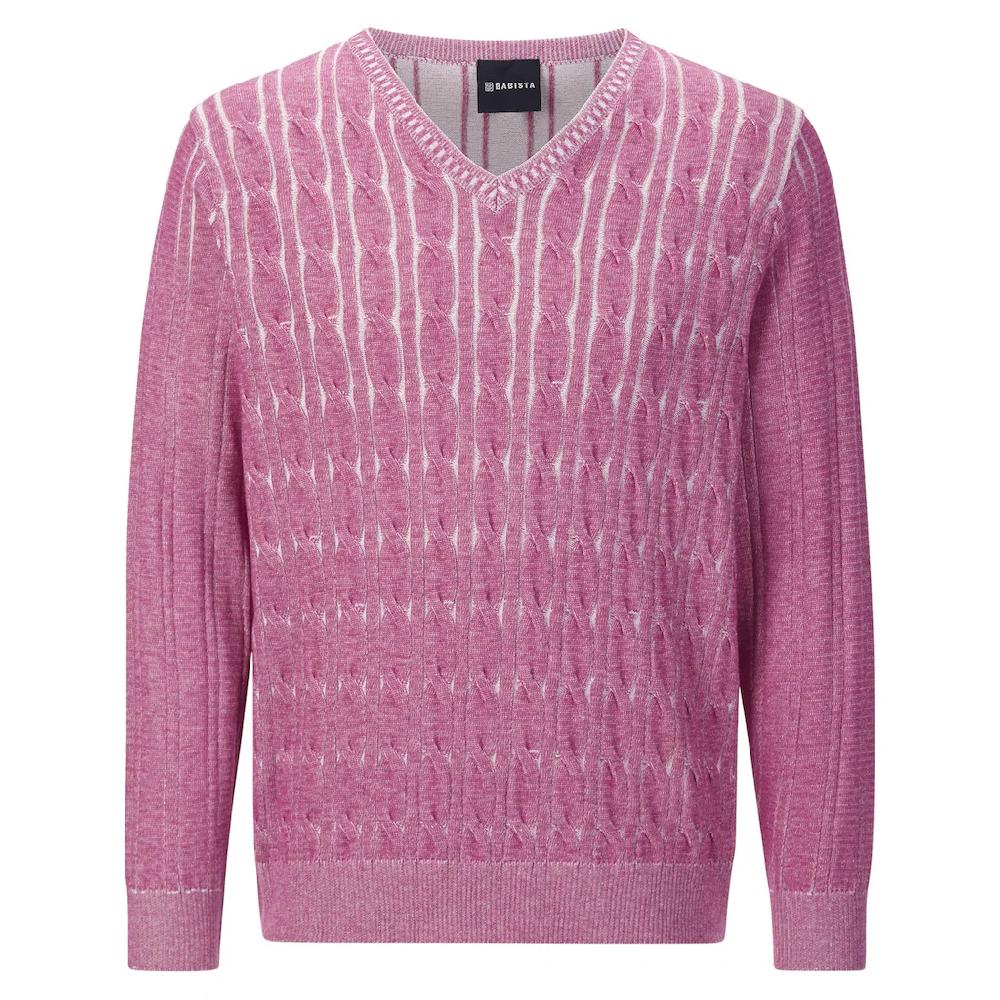 Babista V-Ausschnitt-Pullover »Pullover CARIELLO« (1 Tlg.) Im Stilvollen Strickmuster