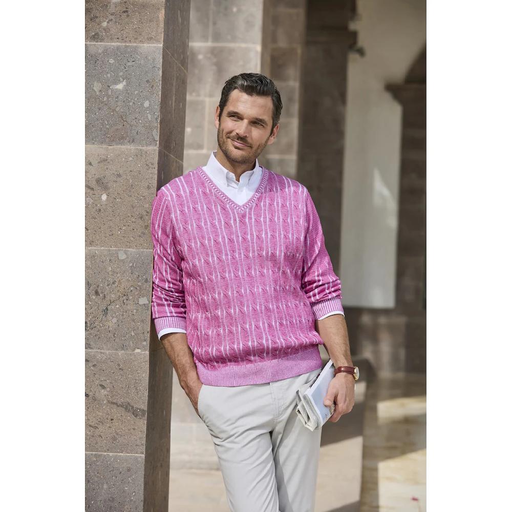 Babista V-Ausschnitt-Pullover »Pullover CARIELLO« (1 Tlg.) Im Stilvollen Strickmuster