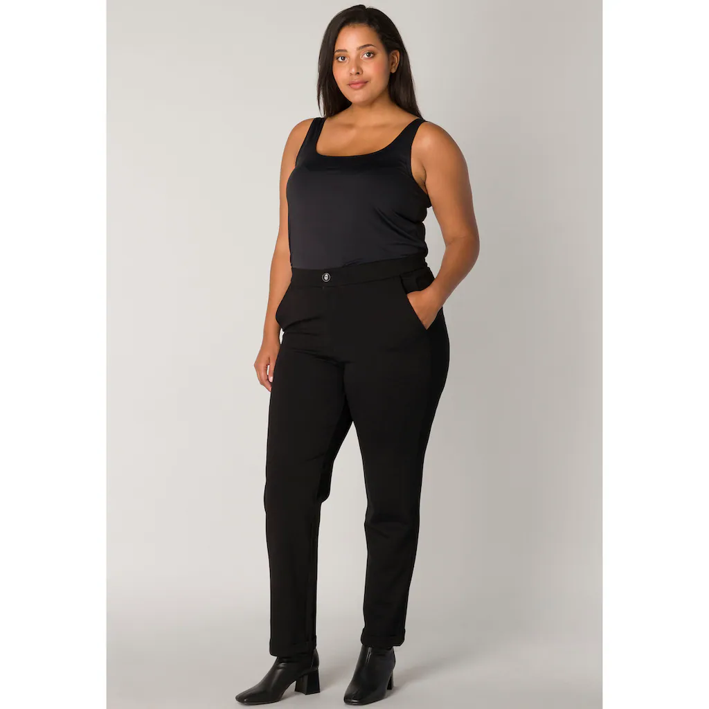Base Level Curvy Jerseyhose mit Umschlagsaum