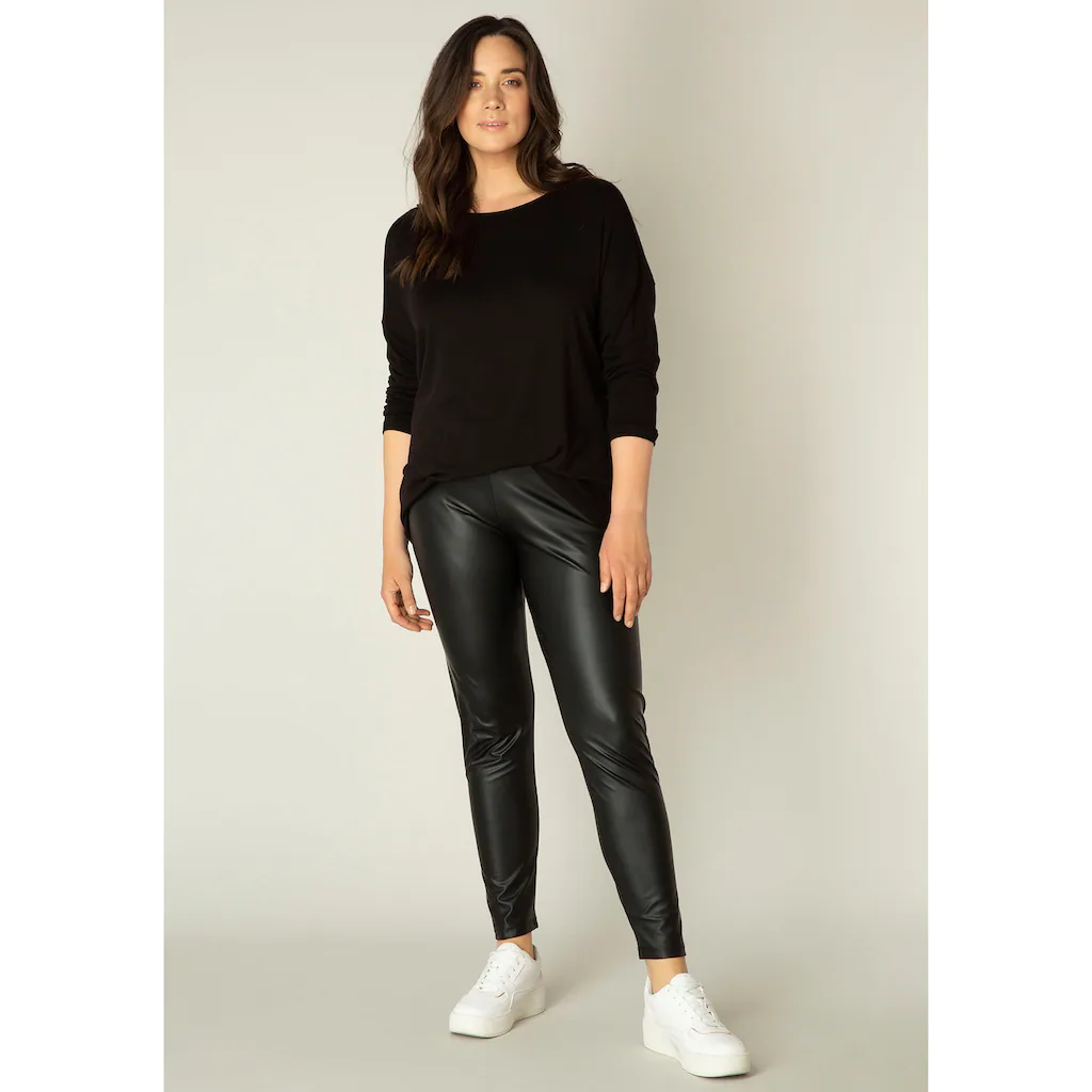 Base Level Curvy Leggings »Alene« In Leicht Glänzender Lederimitat-Optik