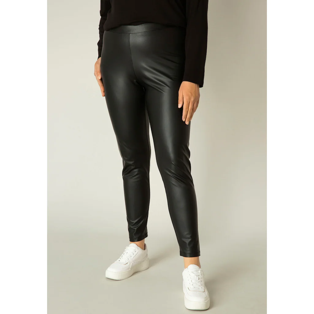 Base Level Curvy Leggings »Alene« In Leicht Glänzender Lederimitat-Optik