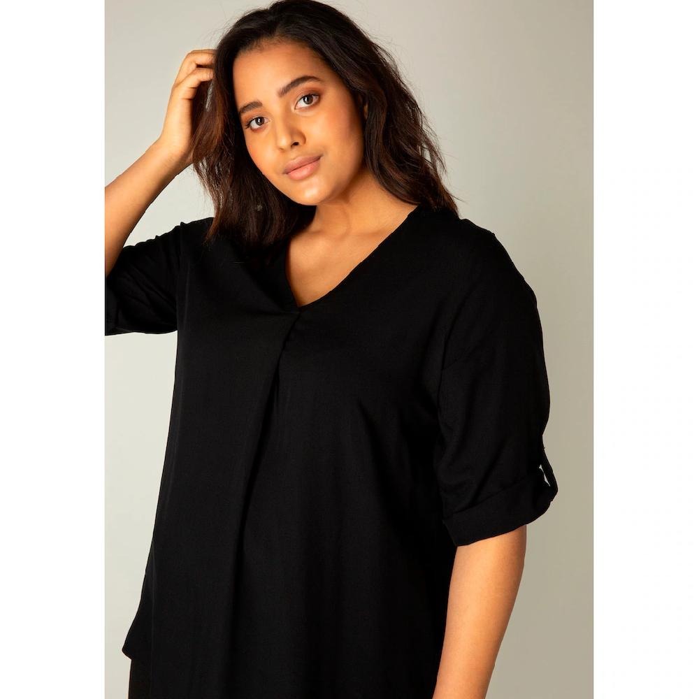 Base Level Curvy Shirtbluse »Yanina« Mit V-Ausschnitt