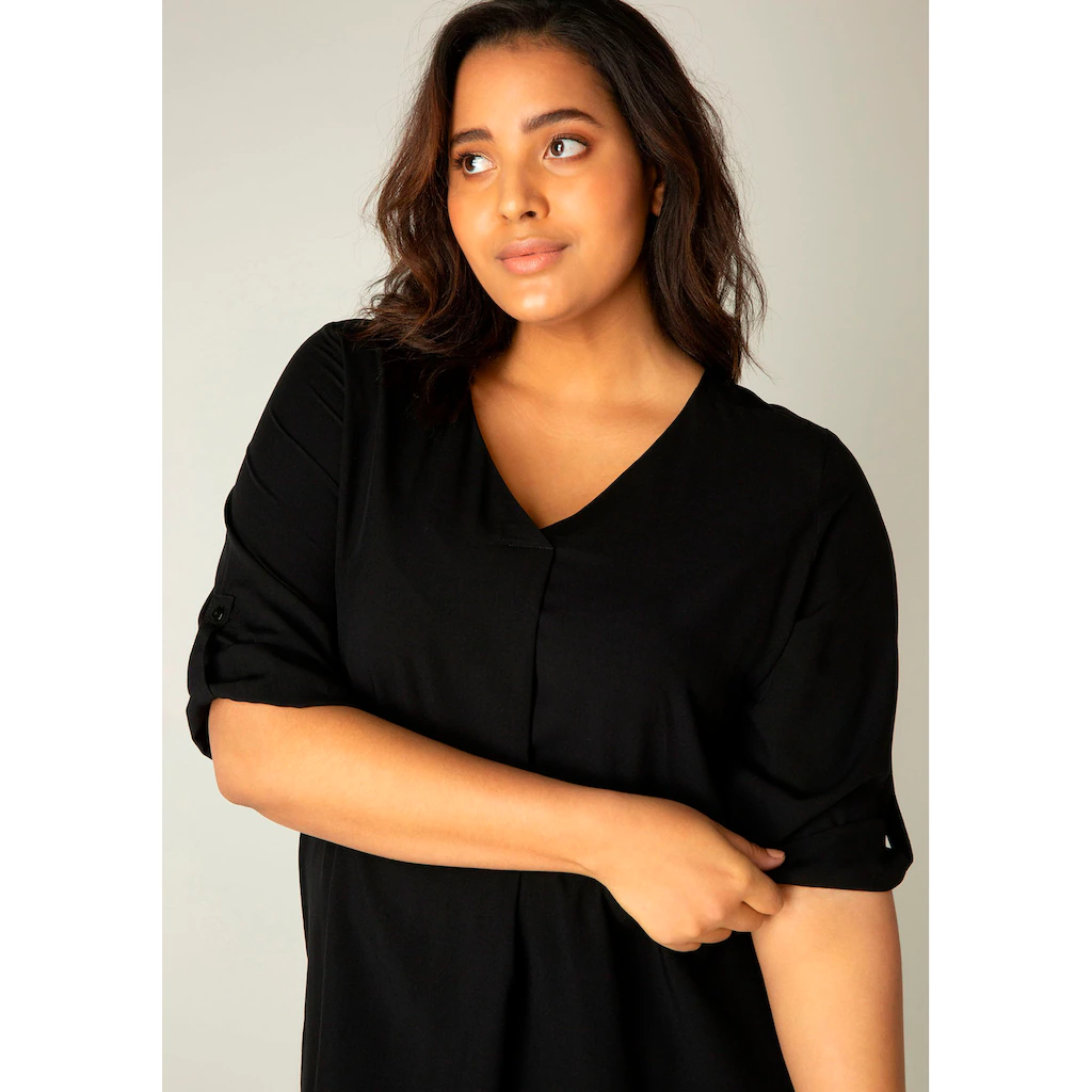 Base Level Curvy Shirtbluse »Yanina« mit V-Ausschnitt
