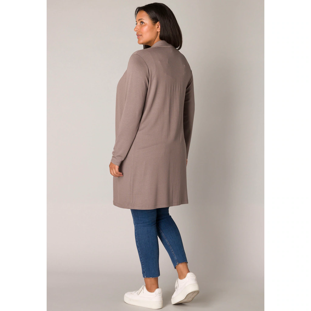 Base Level Curvy Strickjacke In Melierter Optik