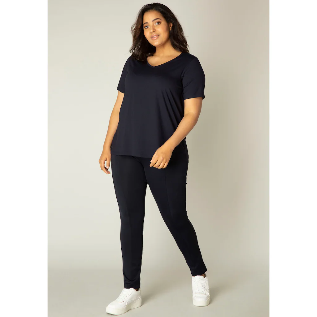 Base Level Curvy T-Shirt »Alba« Weich Fließende Formstabile Qualität