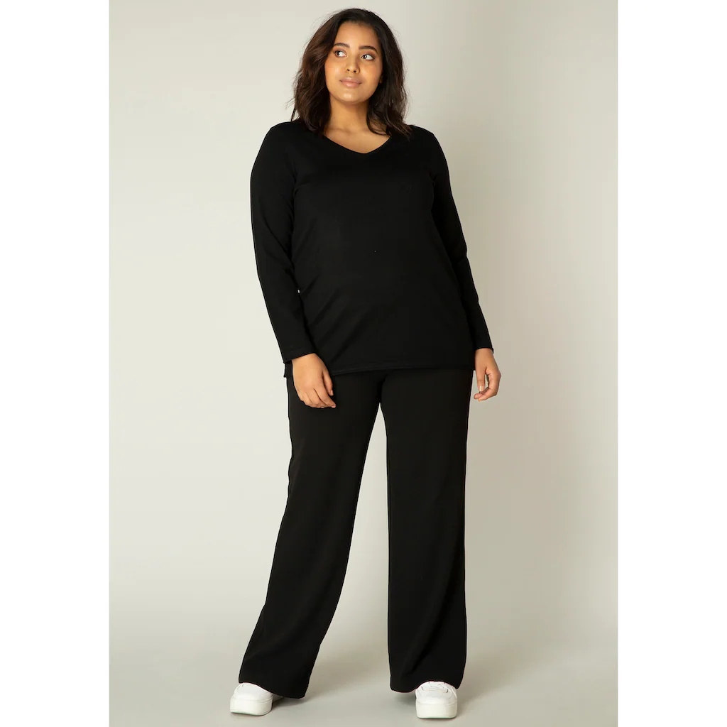 Base Level Curvy V-Ausschnitt-Pullover »Anine« Pullover In Weicher Und Formstabiler Qualität