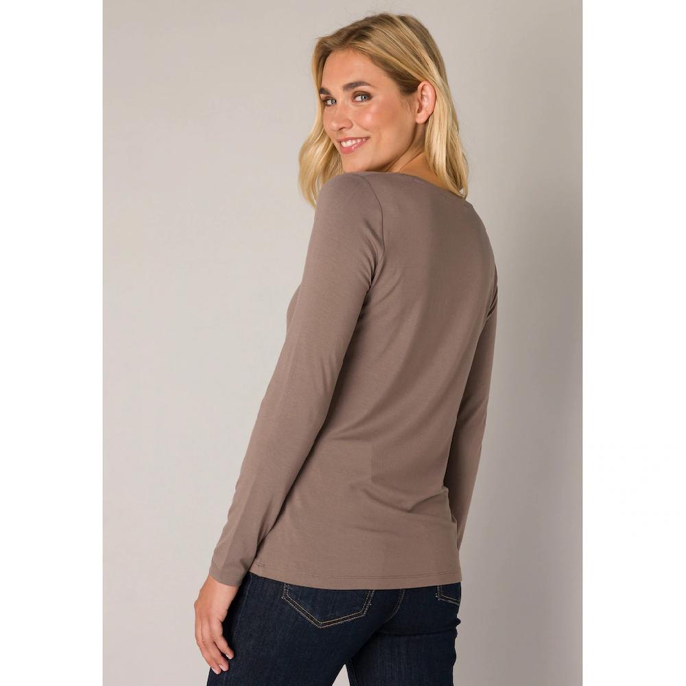 Base Level Langarmshirt Mit V-Ausschnitt