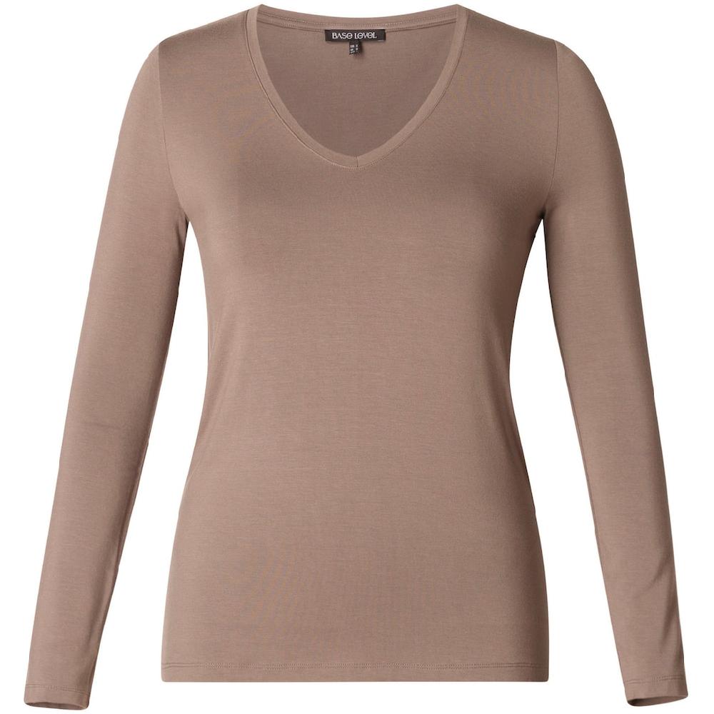 Base Level Langarmshirt Mit V-Ausschnitt