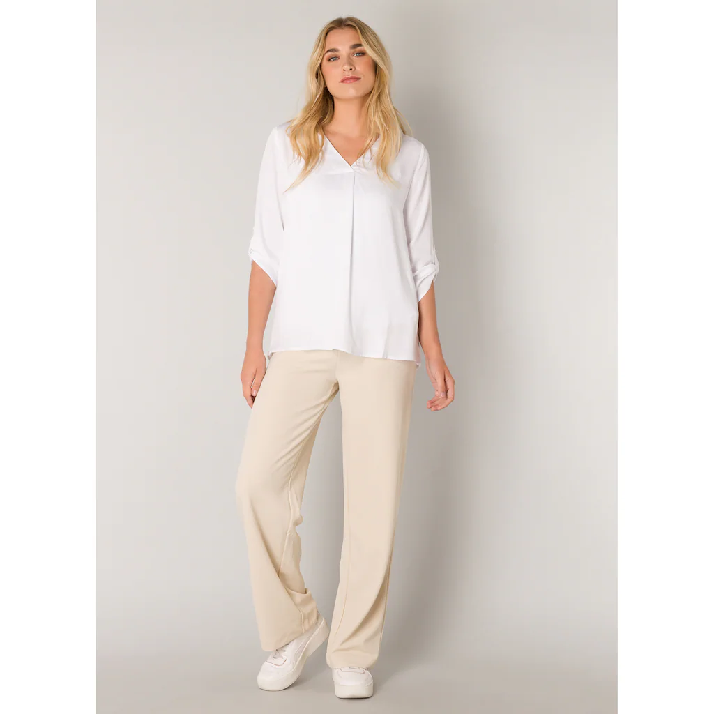 Base Level Shirtbluse mit V-Ausschnitt