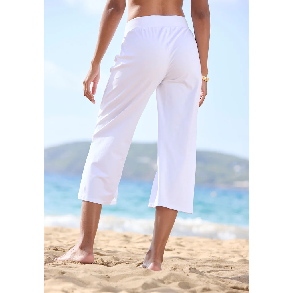 Beachtime 7/8-Strandhose Aus Weichem Jersey Wide-Leg Jogginghose Relaxhose
