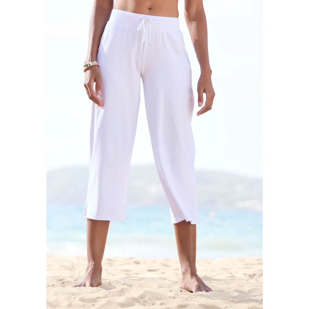 Beachtime 7/8-Strandhose aus weichem Jersey Wide-Leg Jogginghose Relaxhose