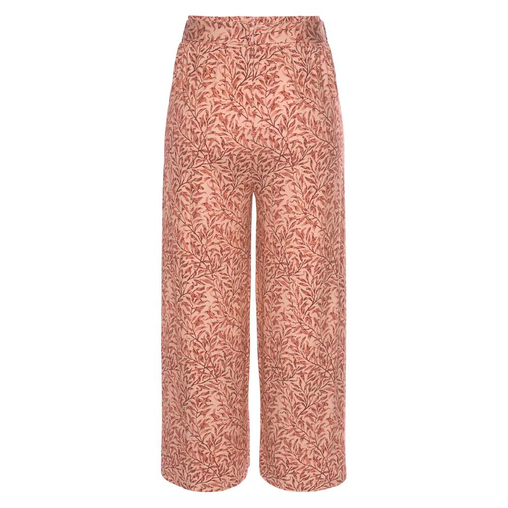 Beachtime Culotte (mit Bindegürtel) Mit Blätterdruck Und Bindeband Luftig-leichte Sommerhose