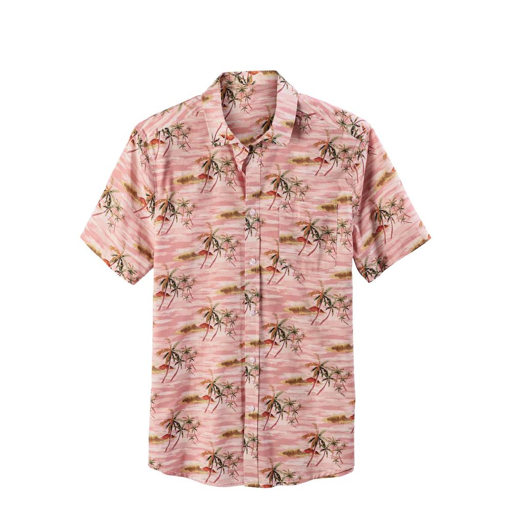 Beachtime Hawaiihemd »Regular Fit« Kurzarm Freizeithemd Mit Palmenprint Reine Baumwolle