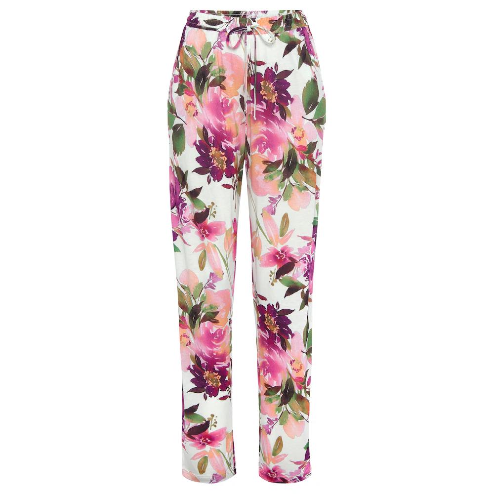 Beachtime Jerseyhose Mit Blumendruck Und Elastischem Bund Sommerhose Strandhose