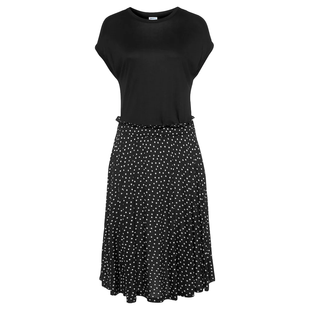 Beachtime Jerseykleid Mit Paperbag-Bund Und Taschen Druckkleid Sommerlich Elegant