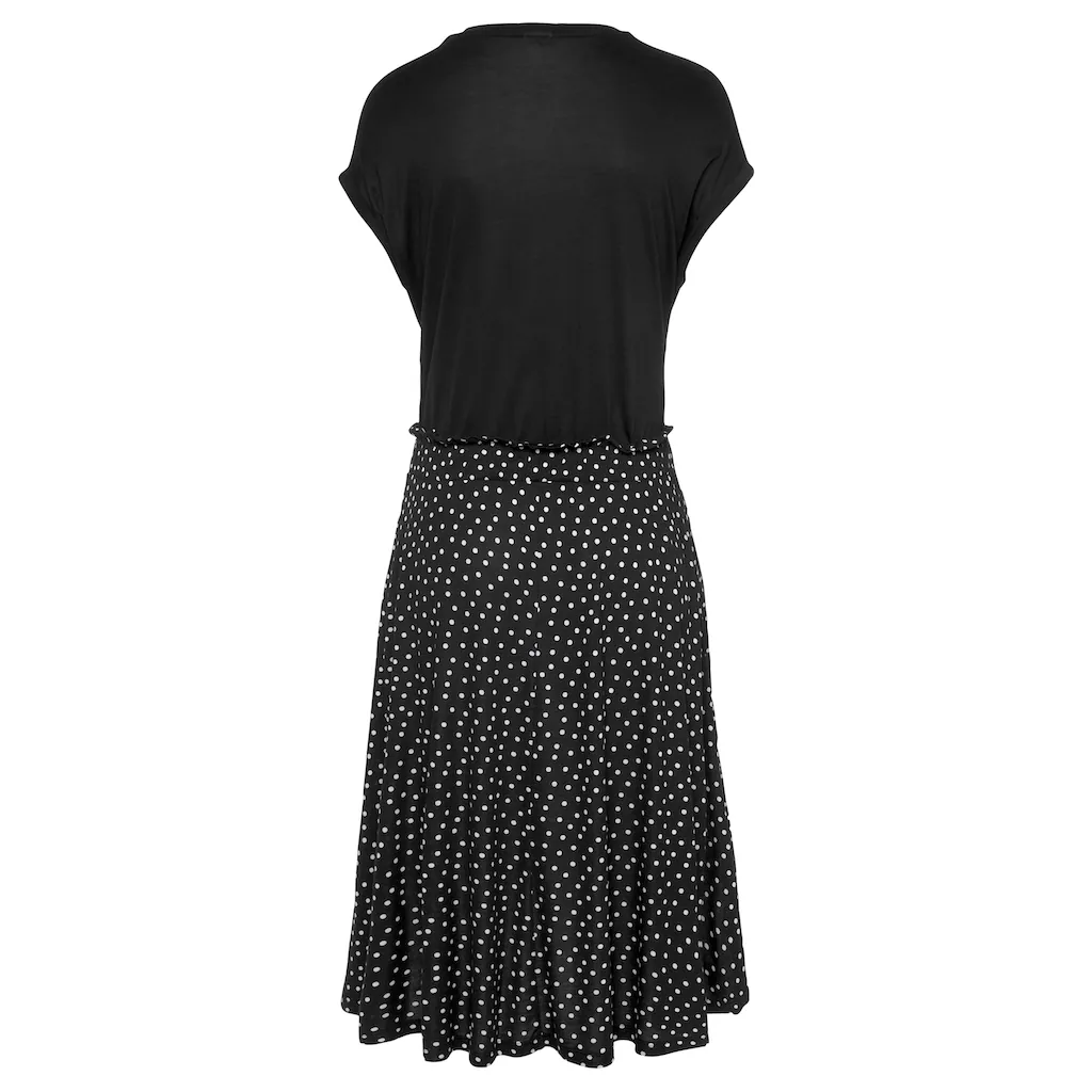 Beachtime Jerseykleid Mit Paperbag-Bund Und Taschen Druckkleid Sommerlich Elegant