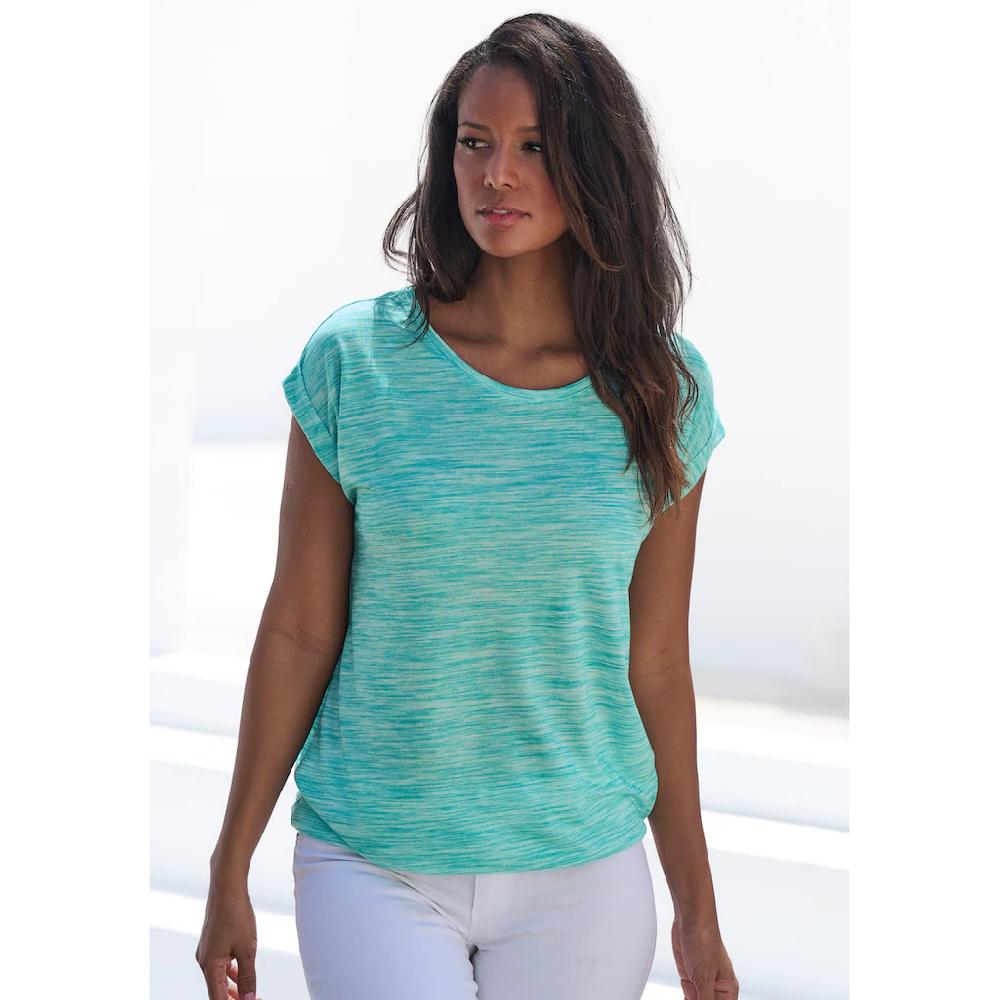 Beachtime Kurzarmshirt »mit Struktureffekt« (2er-Pack) Aus Pflegeleichter Qualität