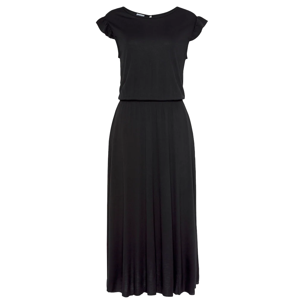 Beachtime Midikleid Aus Viskosejersey Kurzärmliges Sommerkleid Strandkleid Basic