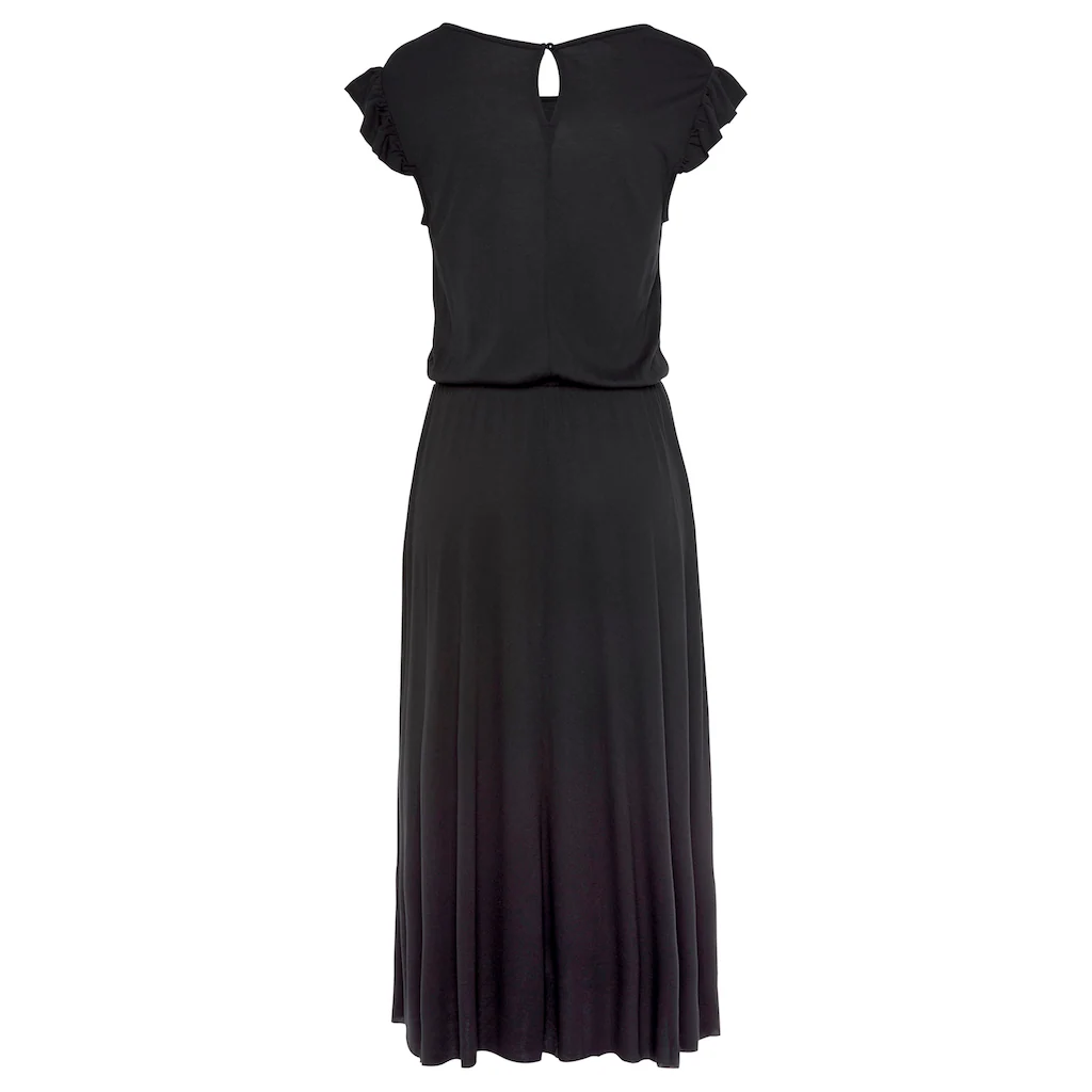 Beachtime Midikleid Aus Viskosejersey Kurzärmliges Sommerkleid Strandkleid Basic