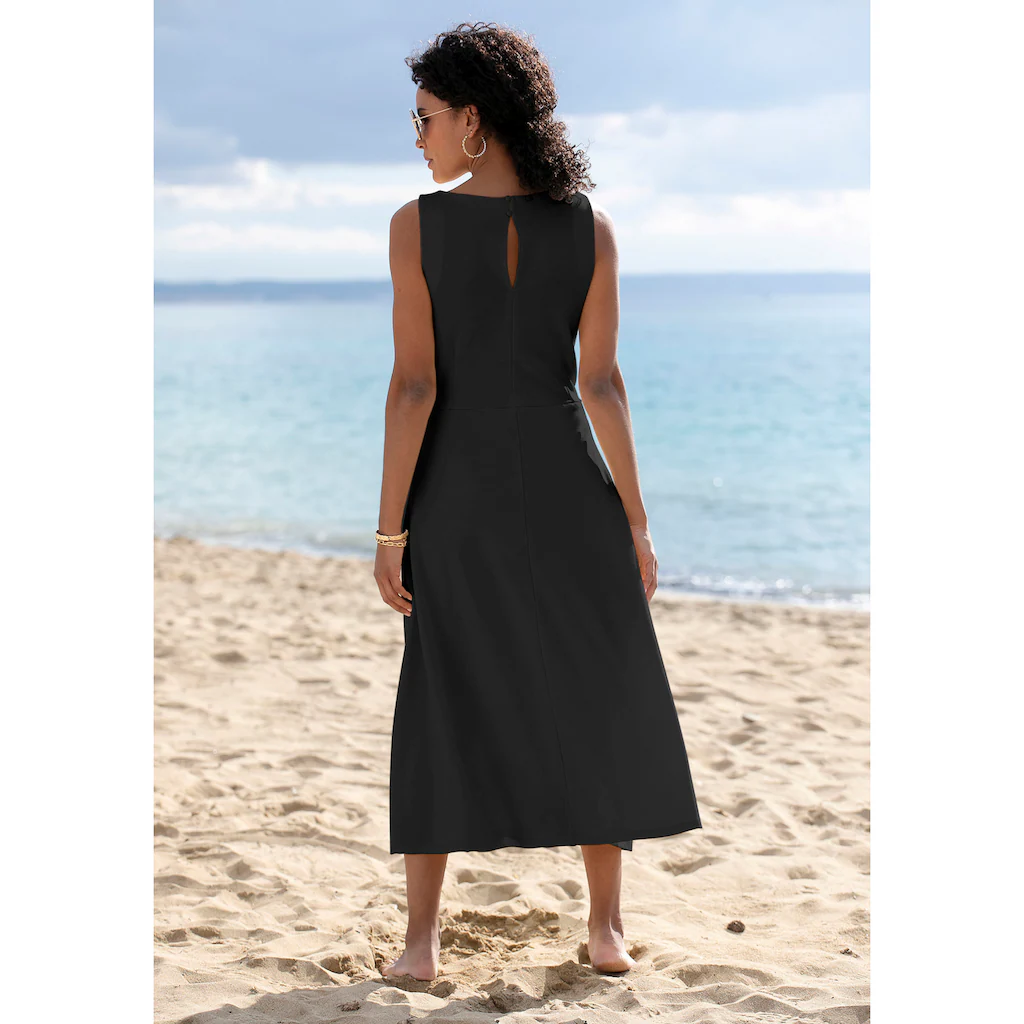 Beachtime Midikleid Elegantes Jerseykleid Basic A-Linien-Kleid