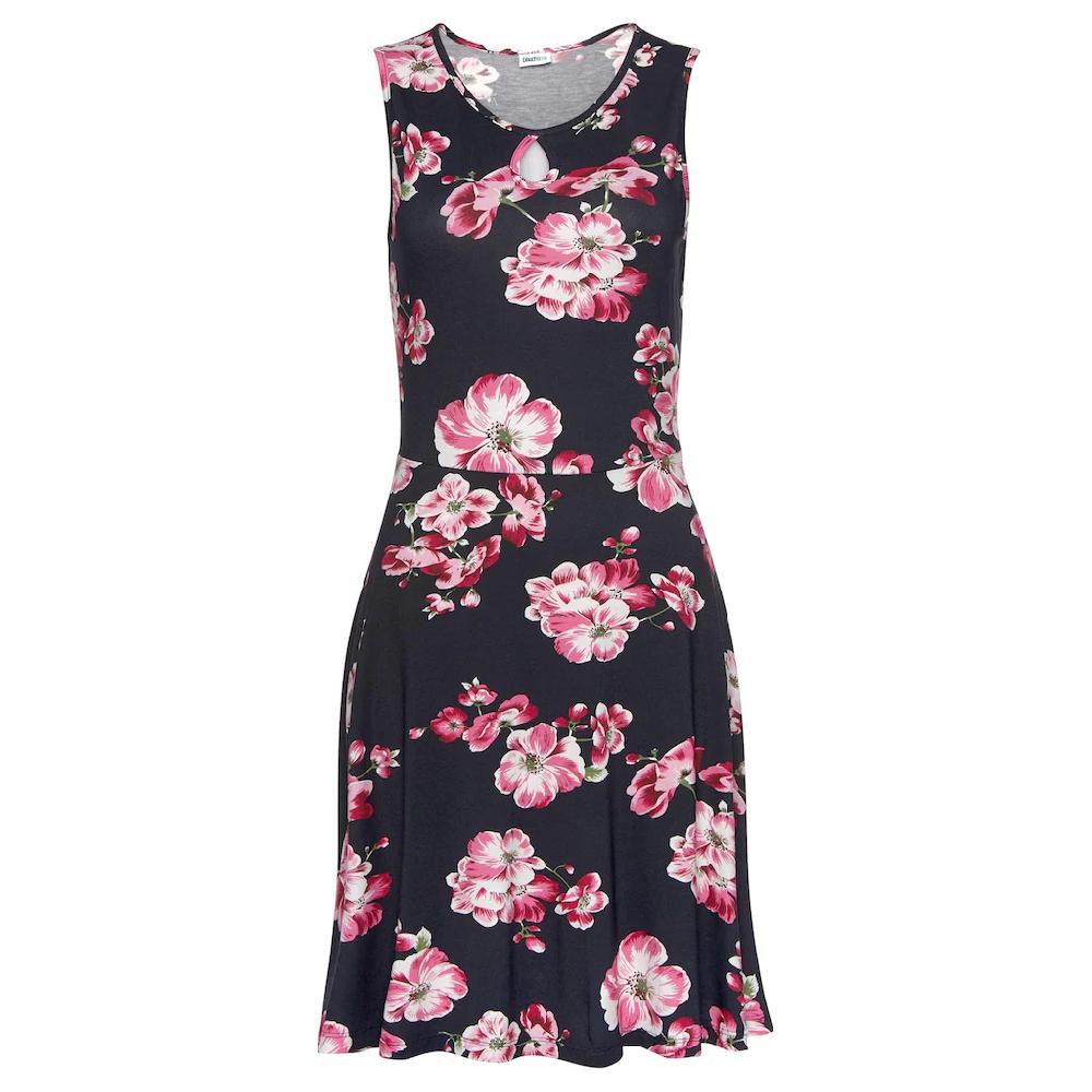 Beachtime Sommerkleid Mit Blumenprint Elastisches Jerseykleid Strandkleid