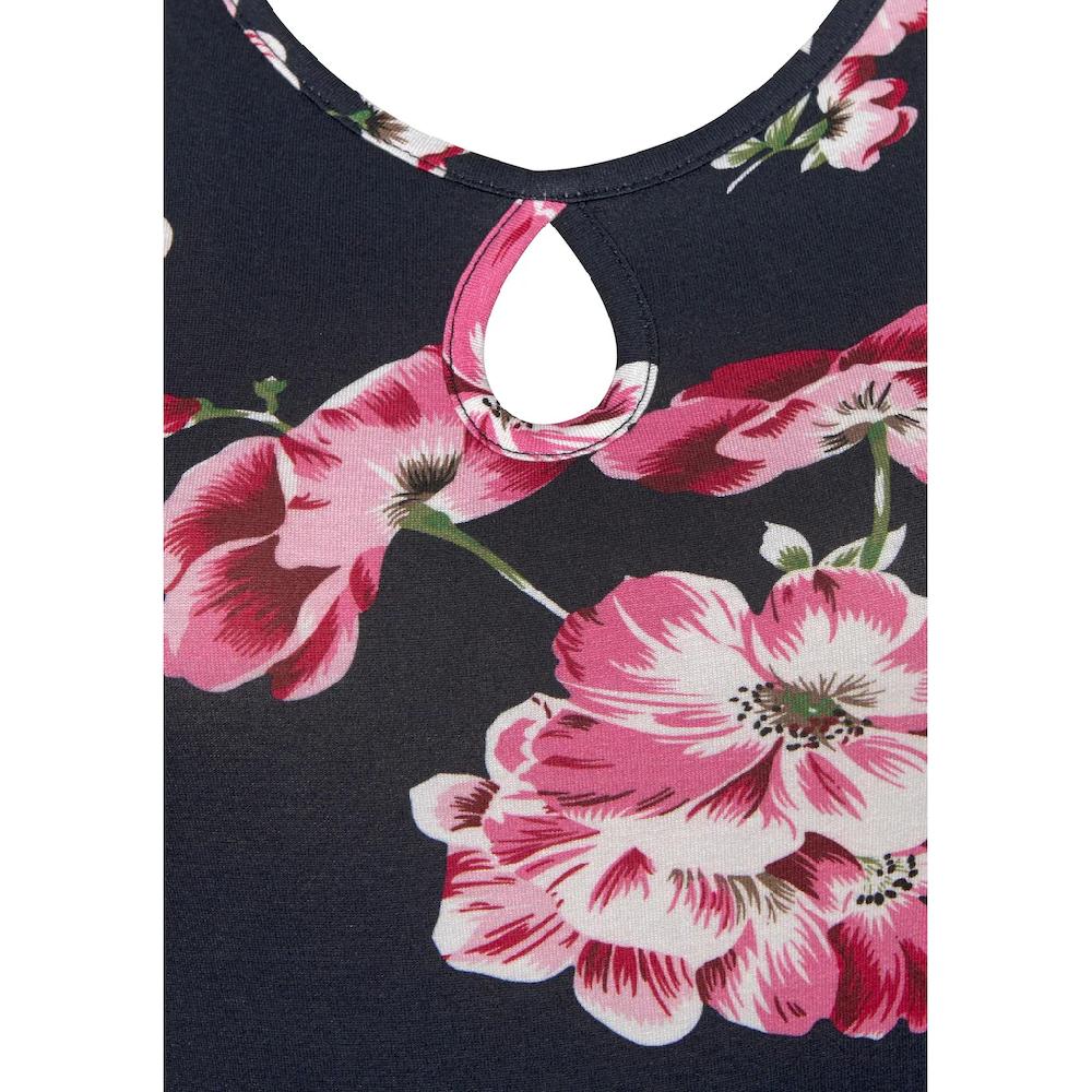 Beachtime Sommerkleid Mit Blumenprint Elastisches Jerseykleid Strandkleid