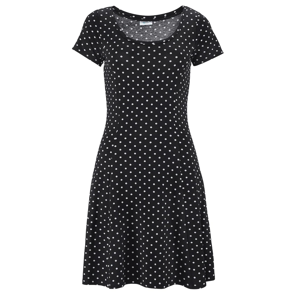 Beachtime Sommerkleid Mit Pünktchenprint Aus Jersey T-Shirtkleid Strandkleid