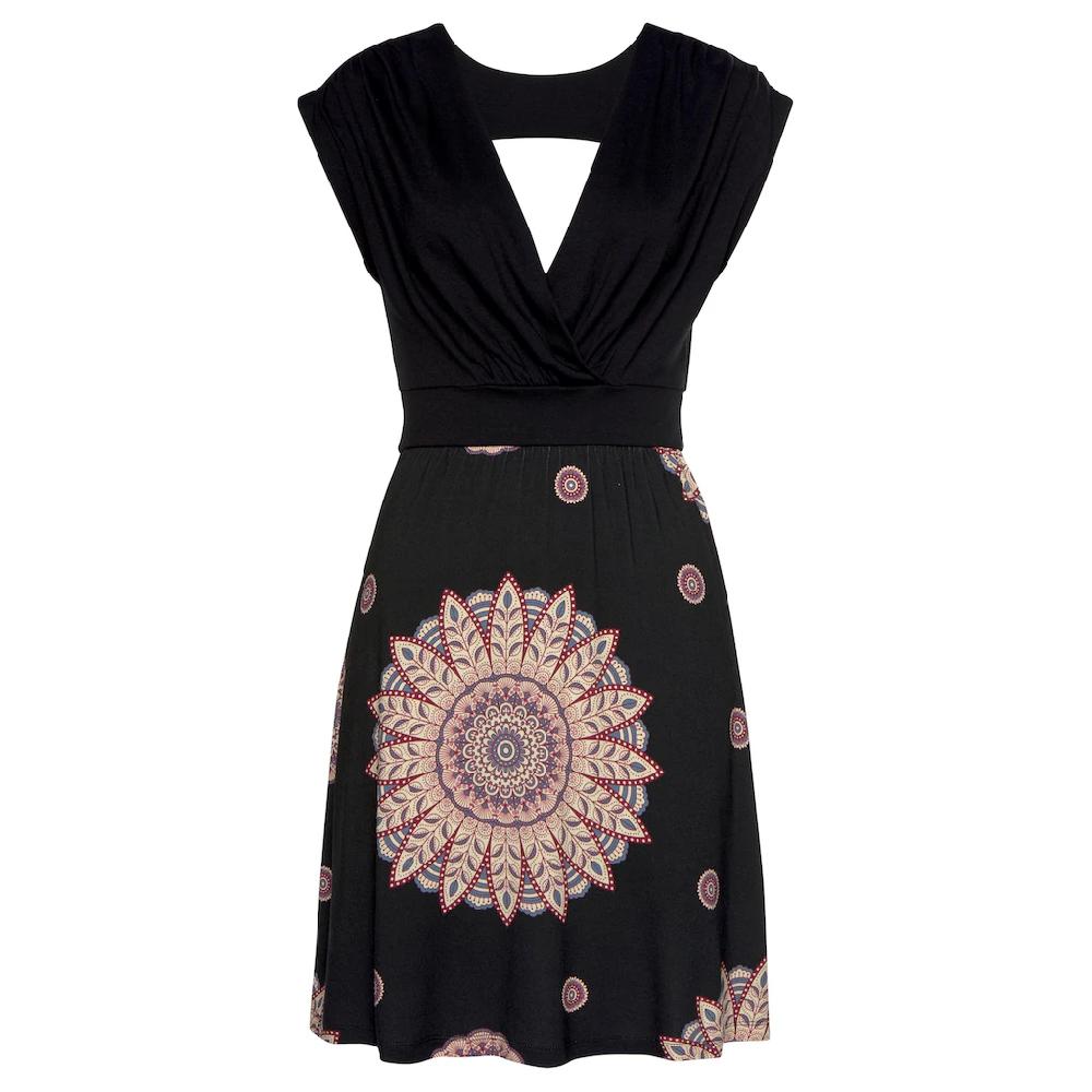 Beachtime Sommerkleid Mit Rückenausschnitt Jerseykleid In Wickeloptik Strandkleid