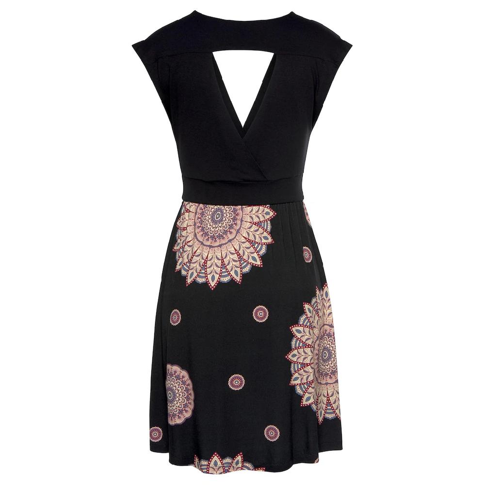 Beachtime Sommerkleid Mit Rückenausschnitt Jerseykleid In Wickeloptik Strandkleid