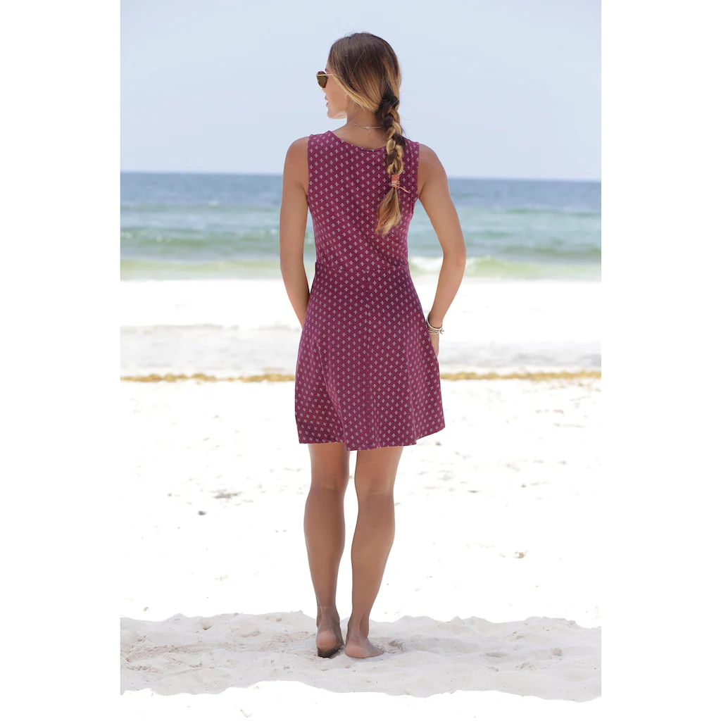 Beachtime Strandkleid Mit Alloverdruck Sommerkleid Aus Elastischer Baumwolle